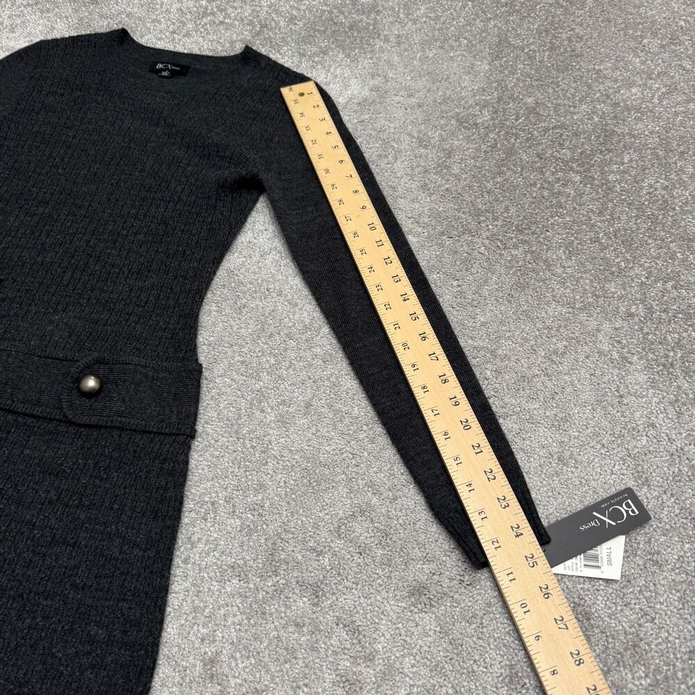 BCX Downtime A-Line Sweater Dress Womens Small smoke Gray Crew Neck Acrylic NWT - Picture 13 of 15